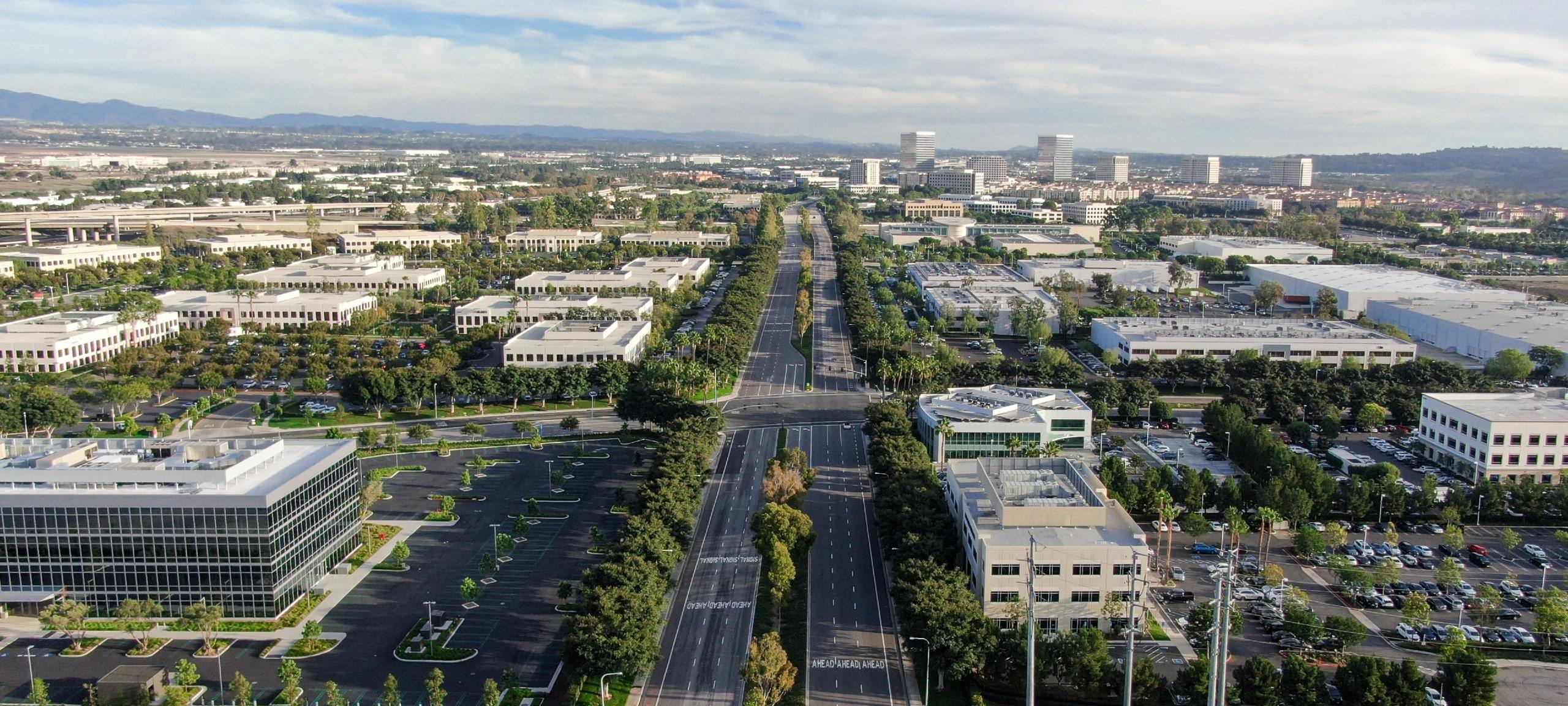 Aerial view of Irvine, California Financial Business District, by Avenue One