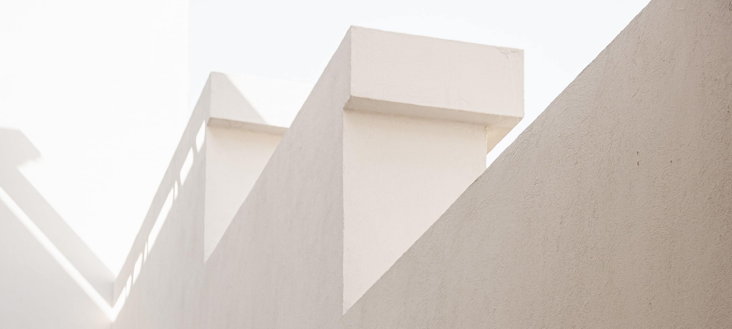 Abstract white cement rooftop architecture