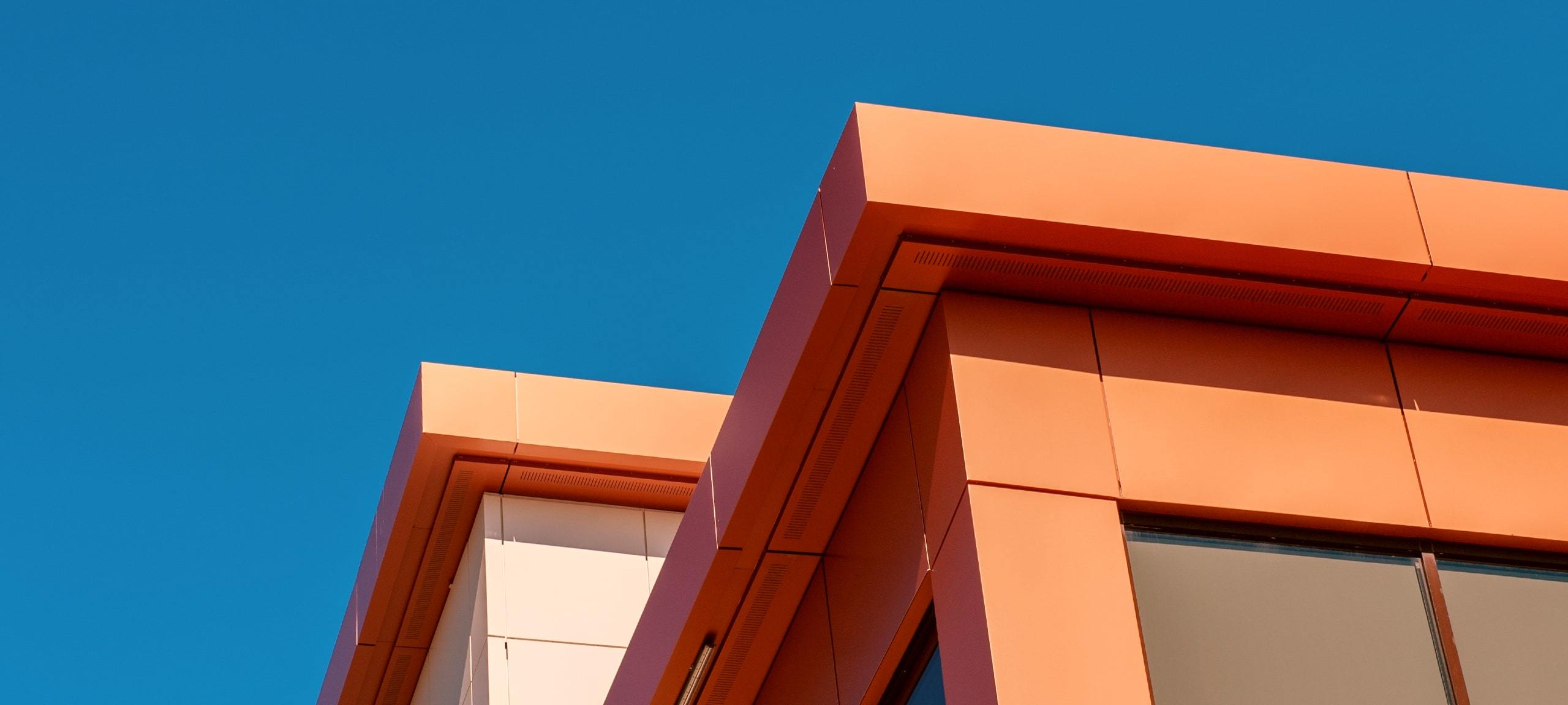 Contemporary architecture against blue sky